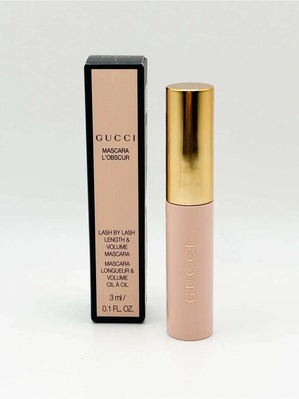 NIB Mini Gucci Mascara L’Obscur Lash by Lash Length & Volume Mascara Eve Black